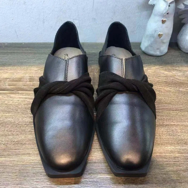 Careaymade-New Spring Style Originally Manual Customized Restoration Cowhide Literature Art Baitao Spiked Women's Single Shoes Careaymade-New Spring Style Originally Manual Customized Restoration Cowhide Literature Art Baitao Spiked Women's Single Shoes