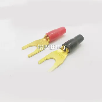 

Smonisia 20pcs/lot Speaker Terminal Signal Power Connector U-type Y-type Plug Gold Fork Jack
