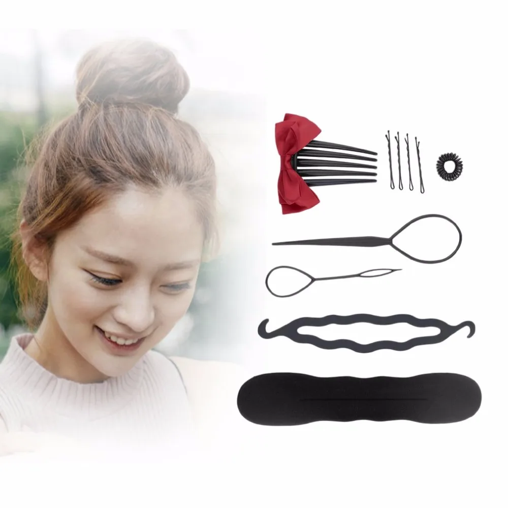 

10pcs/set DIY Hair Dressing Styling Braiders Set Tool Women Beauty Makeup Tools Professional Hairstyle Making Tools