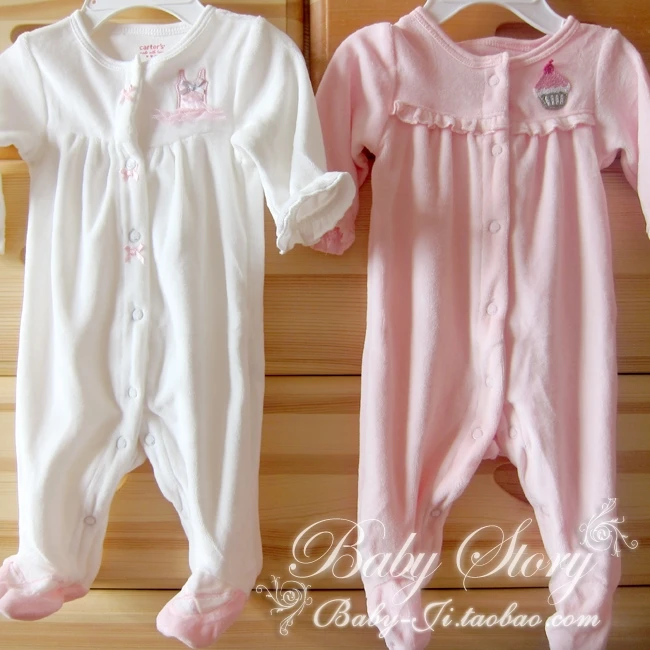

Velvet baby newborn clothes romper autumn long-sleeve baby clothes