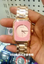 Marca de lujo Casual Reloj Cuadrado reloj de mujer Vestido de La Manera de Señora Reloj de Cuarzo Rosa de Oro de Acero Inoxidable Reloj de pulsera Montre Femme