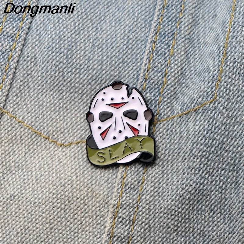 DMLSKY Friday the 13th маска эмалированная брошь кнопка для одежды сумки рюкзак Значки