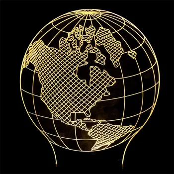 

3D Bulbing Globe Design Night 7 Color Change/Warm White/White LED Desk Light
