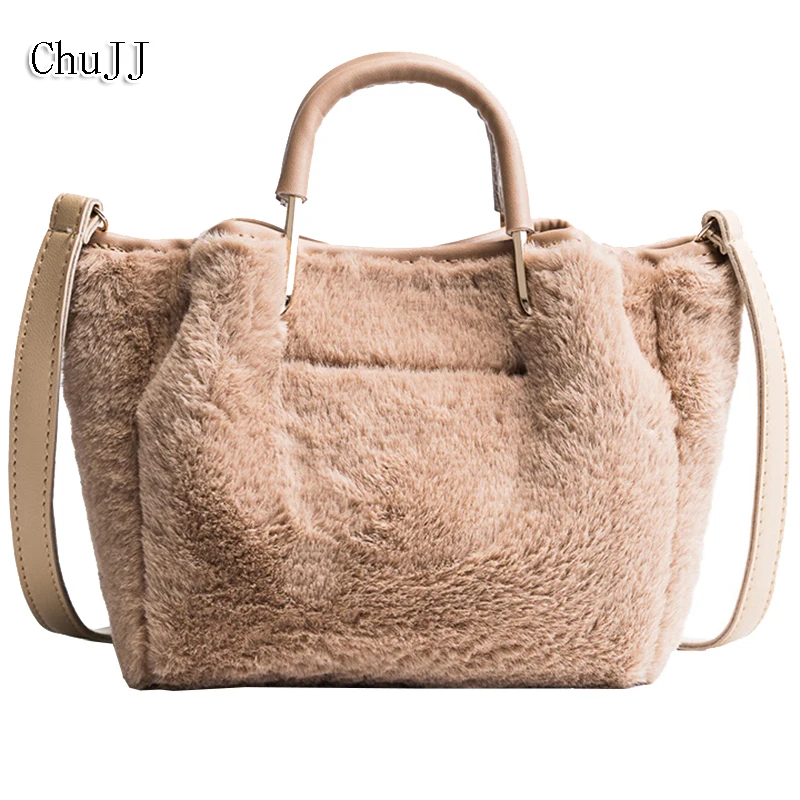 

Chu JJ Hot Sale Winter Women Bags Fashion Faux Fur Bags For Ladies Velour Women Handbags Trapeze Messenger Bag Bolsas Feminina