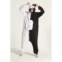 Monokuma Медведь животных пижамы Onesie Толстовка для взрослых Для женщин Для мужчин Пижама праздника Хэллоуин пижамы руно полной длины