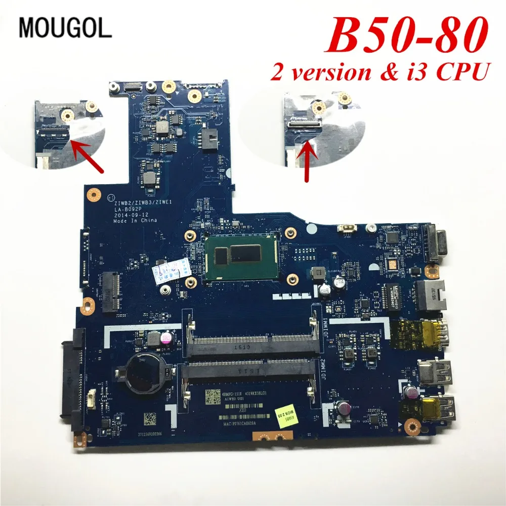 MOUGOL High end mainboard For Lenovo B50 80 Laptop motherboard i3