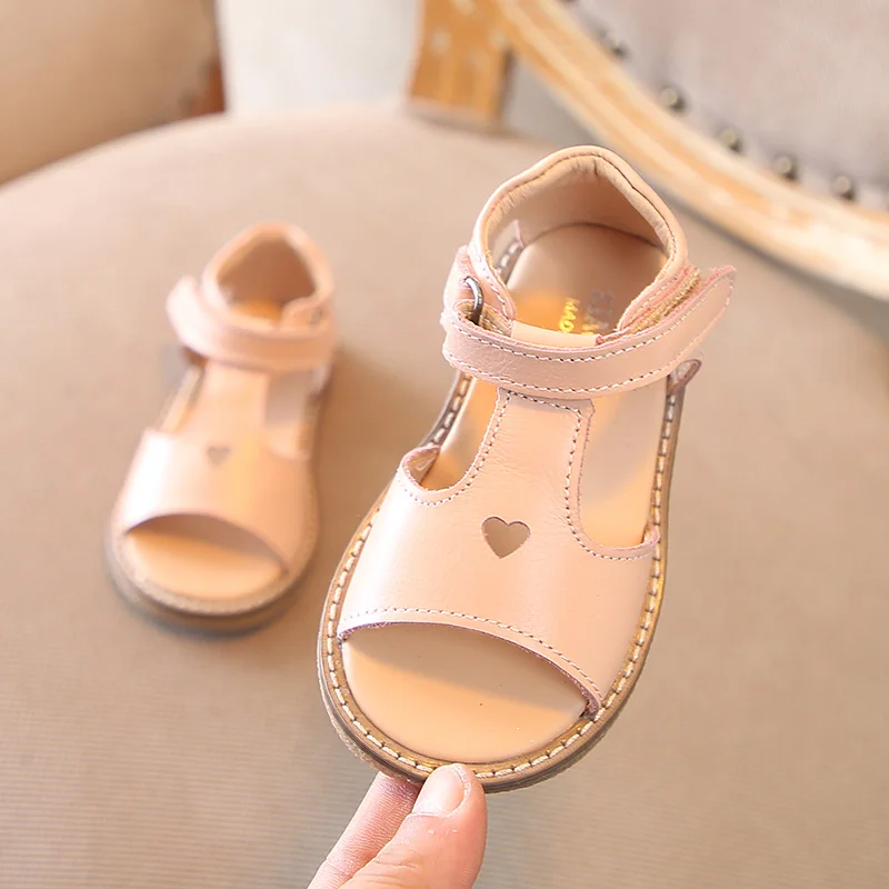 

Zaizaile 2018 Summer Girl Brand Pink Princess Sandal Children Genuine Leather Shoe Baby Girl Fashion Flat Black