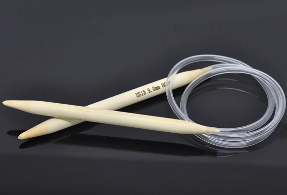 DoreenBeads 1 пара бамбука 80 см круговой вязальный крючок-игла Ручные Швейные Иглы ремесла(американский размер 13/9. 0 мм