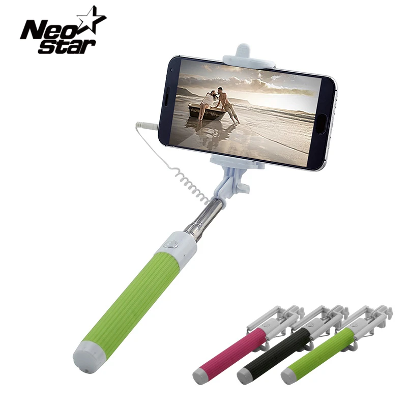 

Mini Selfie Stick With Button Wired 3.5mm Silicone Handle Monopod Universal For iPhone Android Samsung Huawei Xiaomi Sticks