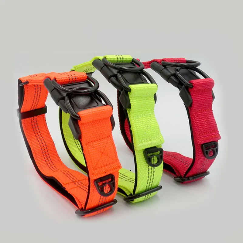 

Nylon Night Safety Large Pet Necklace Reflective Dog Collar With Adjustable Buckle Dogs Collars Pets Supplies Hot Sale