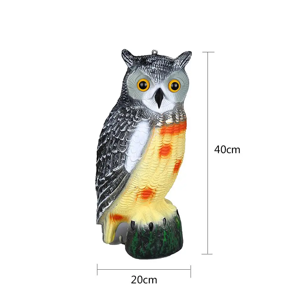 Plastic Simulation Animal Owls Head Shake Garden Decoration