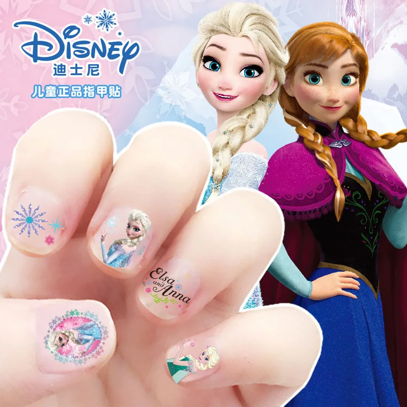 Дисней стикер Игрушки для девочек Замороженные Эльза и Анна макияж игрушки наклейки для ногтей s Белоснежка Принцесса Микки Минни детские серьги