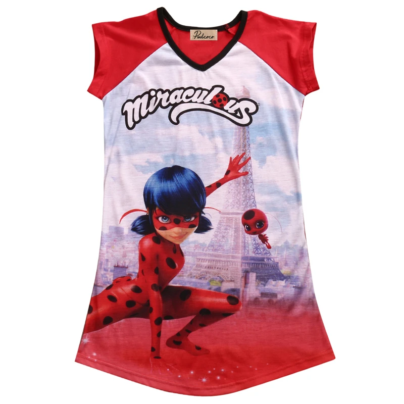 

2017 Summer Cartoon Girl's T shirt Miraculous Ladybug Casual Girl Short Sleeve t-shirt