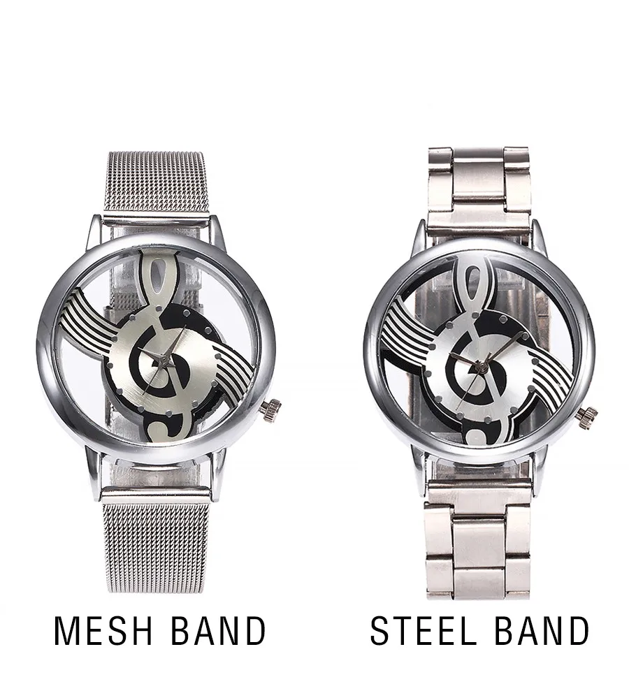 

2018 new luxury brand of fashion and casual note of music notation watch stainless steel wrist watch
