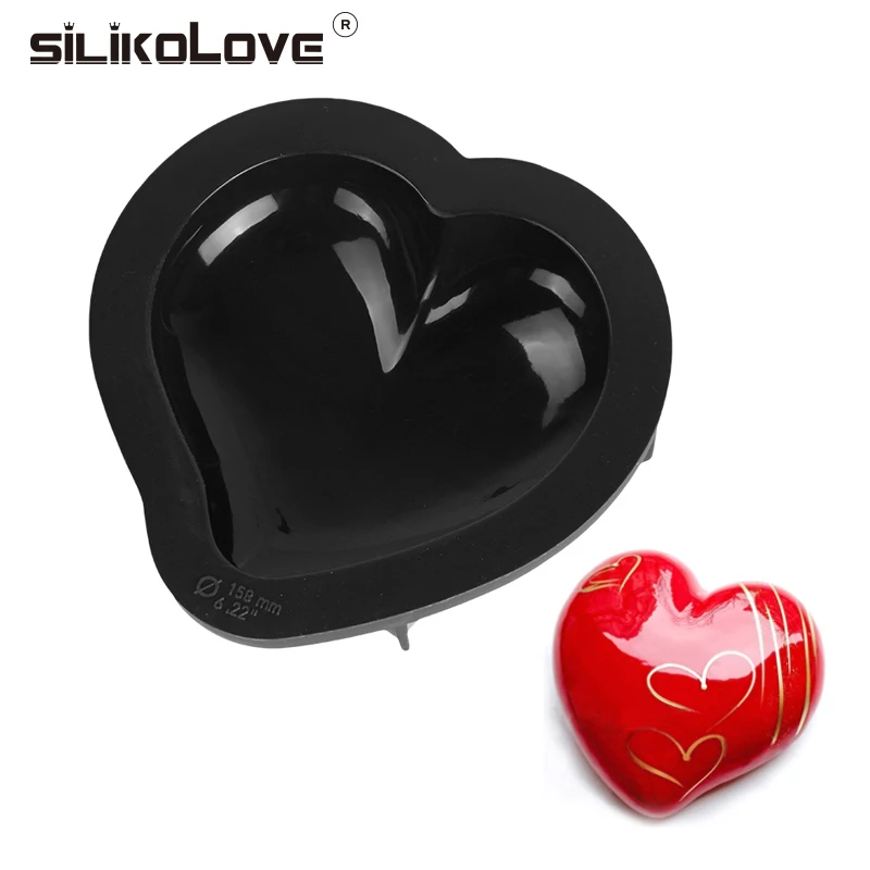 

SILIKOLOVE Heart Shaped Silicone Cake Mold Nonstick Baking Mousse Pan Dessert Decoration Tools Black New Silicone Forms Baking