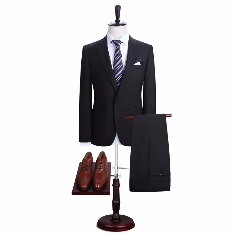 same as picture Индивидуальный заказ Для мужчин костюмы для свадьбы пиджак Slim Fit женихов Для мужчин смокинги Двойка дешевые Для мужчин Бизнес костюм - Цвет: same as picture