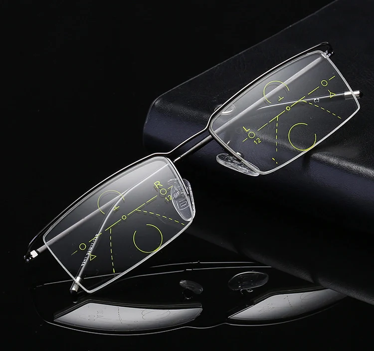 Сверхлегкий без оправы прогрессивные многофокусные мульти фокус очки для чтения переходные мужские очки дальнозоркость