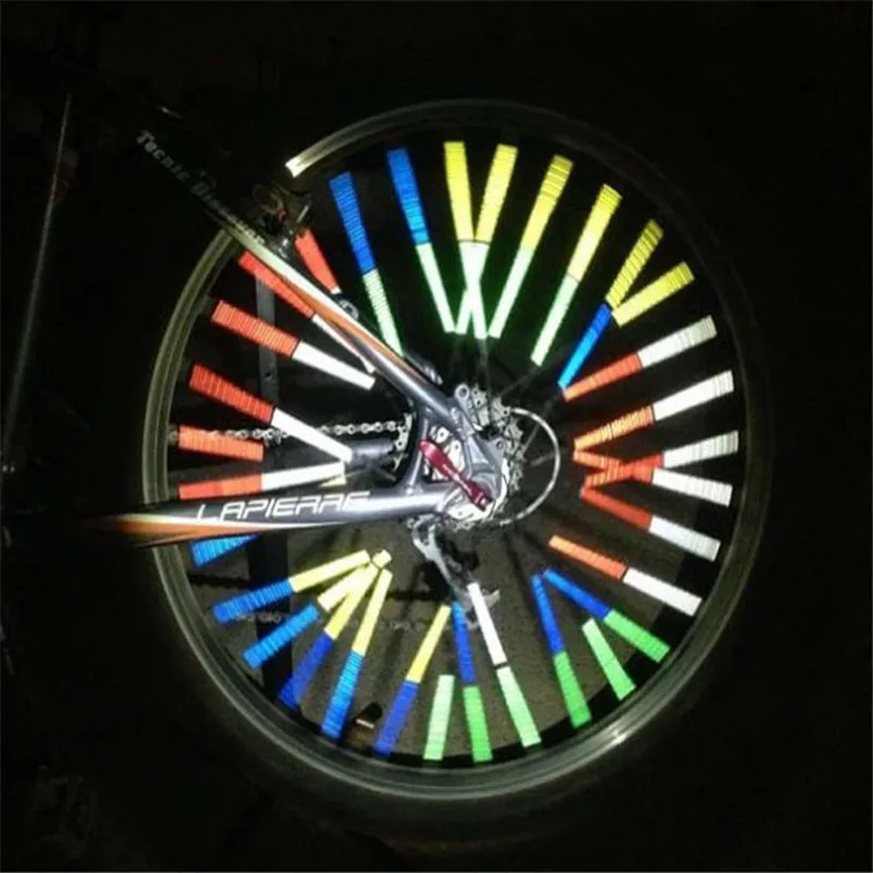 Hot Sale 12pcs Bicycle Wheel Spoke Reflector Reflective Strip Clip Tube Multicolor Cycling Bicycle Accessories #4S13 (9)