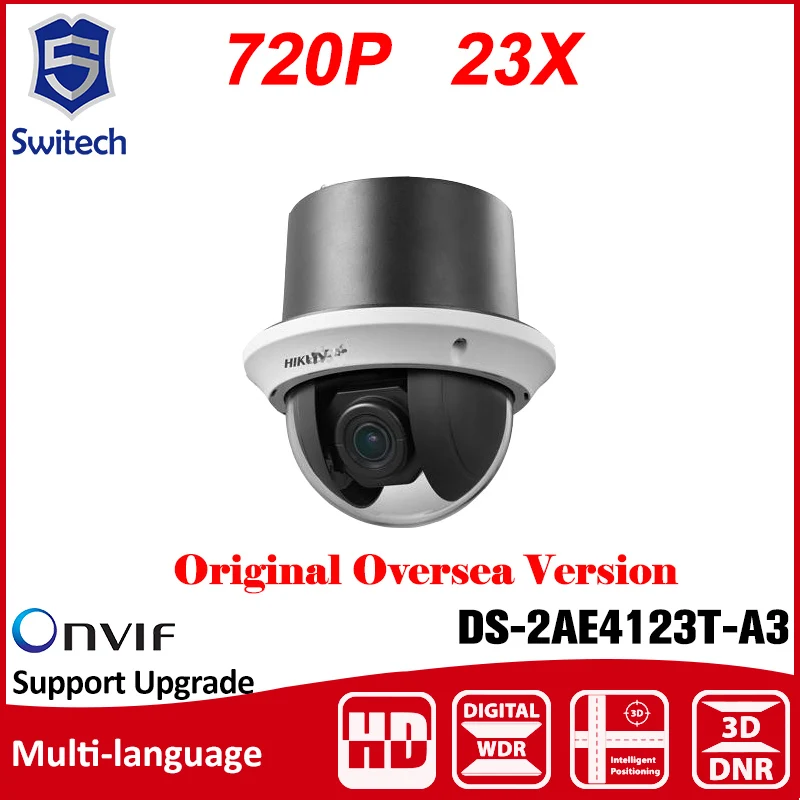 

HIK DS-2AE4123T-A3 HD720P 360 Turbo HD and CVBS dual output 24V AC Multi Language Turbo PTZ Dome Camera HIKVISION
