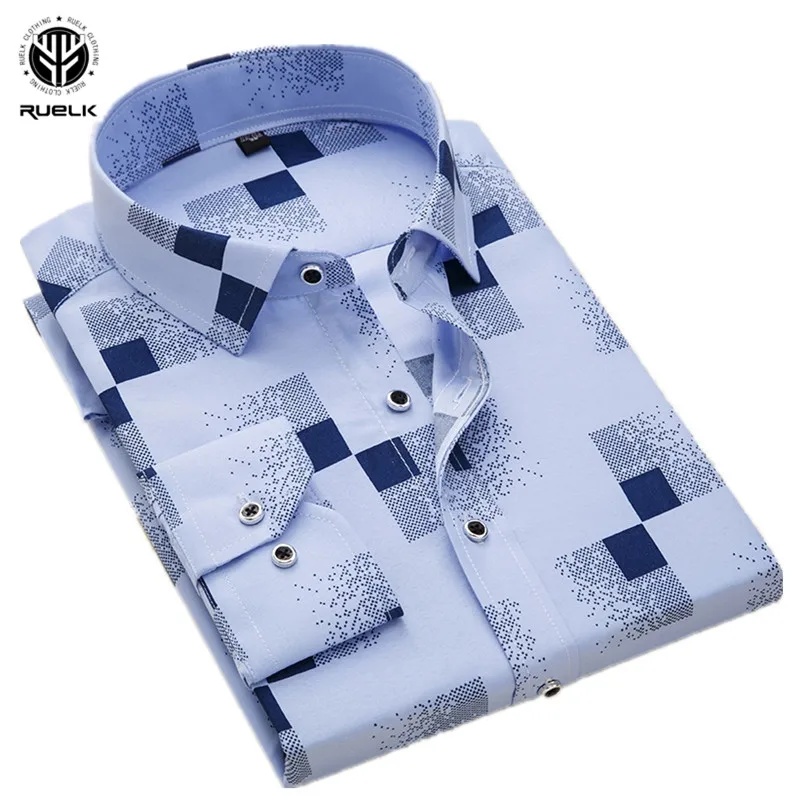 

RUELK Plaid Shirt Men Shirts 2018 New Arrival Summer Spring Fashion Chemise Homme Mens Dress Shirts Short Sleeve Shirt Men