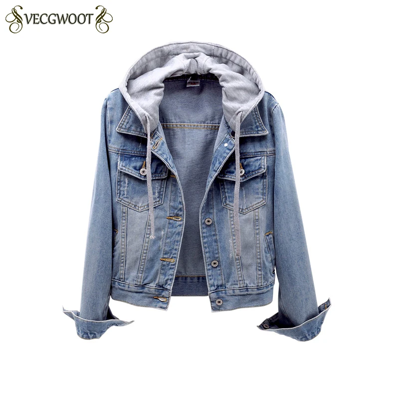 Denim vest with hood for women hair color