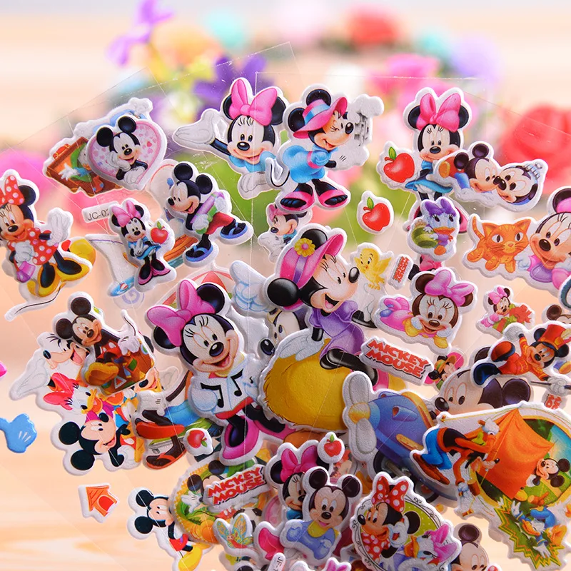 Новые 12 листов/партия 3D пышные объемные наклейки мультфильм Микки наклейки с картинами мышек DIY дети мальчик девочка игрушки настенные декоративные наклейки