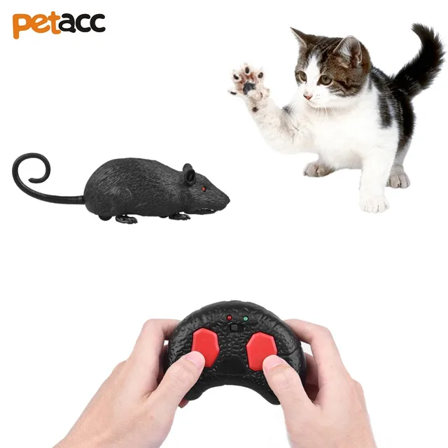 UARTER 49ft Remote Distance Cat Toys Remote Control Simulation Plush Mouse RC Electronic Rat Mouse Mice Toy For Pet Cat