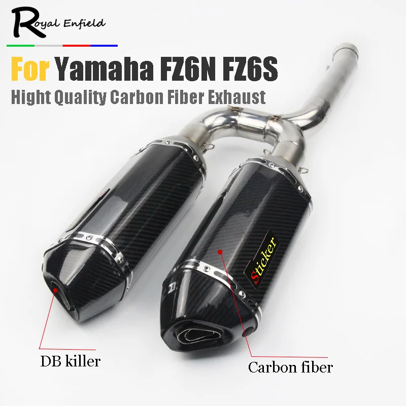 Выхлопной глушитель для мотоцикла FZ6N FZ6s средний выхлопной Yamaha FZ 6N FZ6 средняя