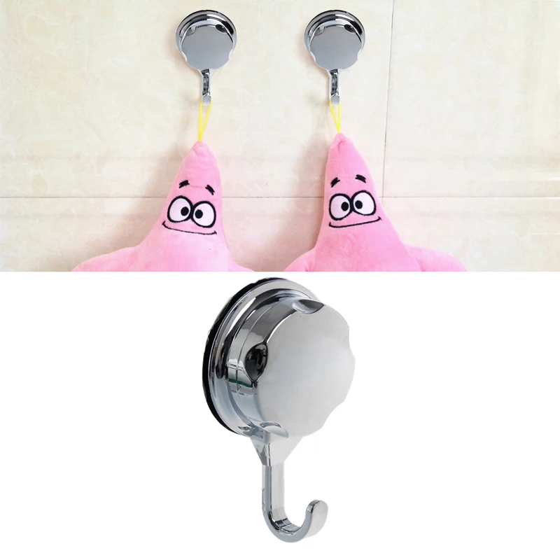 Chromed Suction Cup Kitchen Hooks for Towel Hooks Bathroom Wall Hook