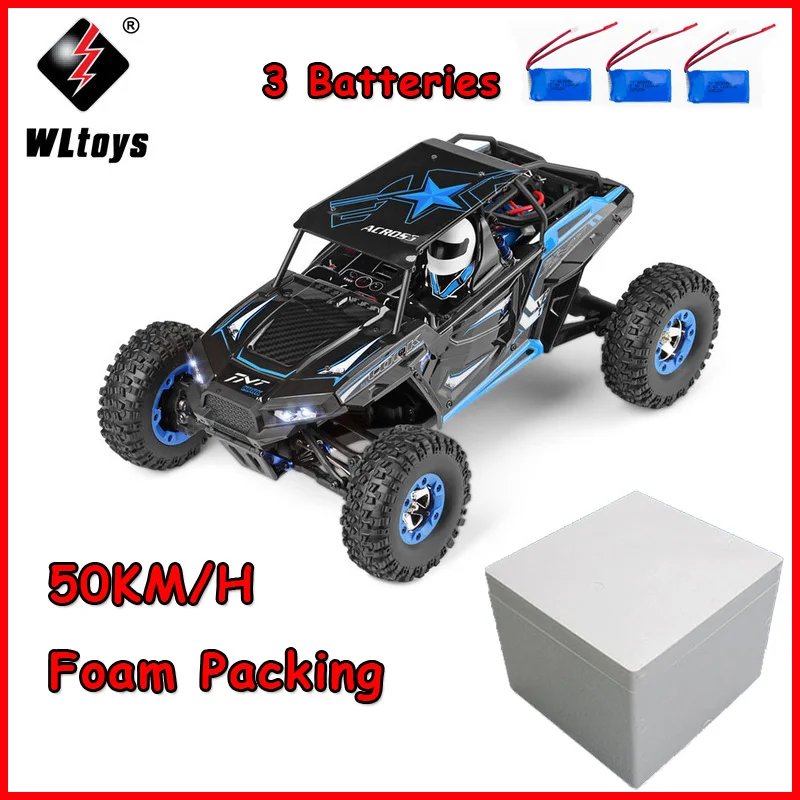 Wltoys 12428-A 1/12 2,4G 4WD 50 км/ч Электрический матовый внедорожный мотоцикл светодиодный фонарь RTR RC автомобиль пульт дистанционного управления - Цвет: 12428-B Foam 3battey