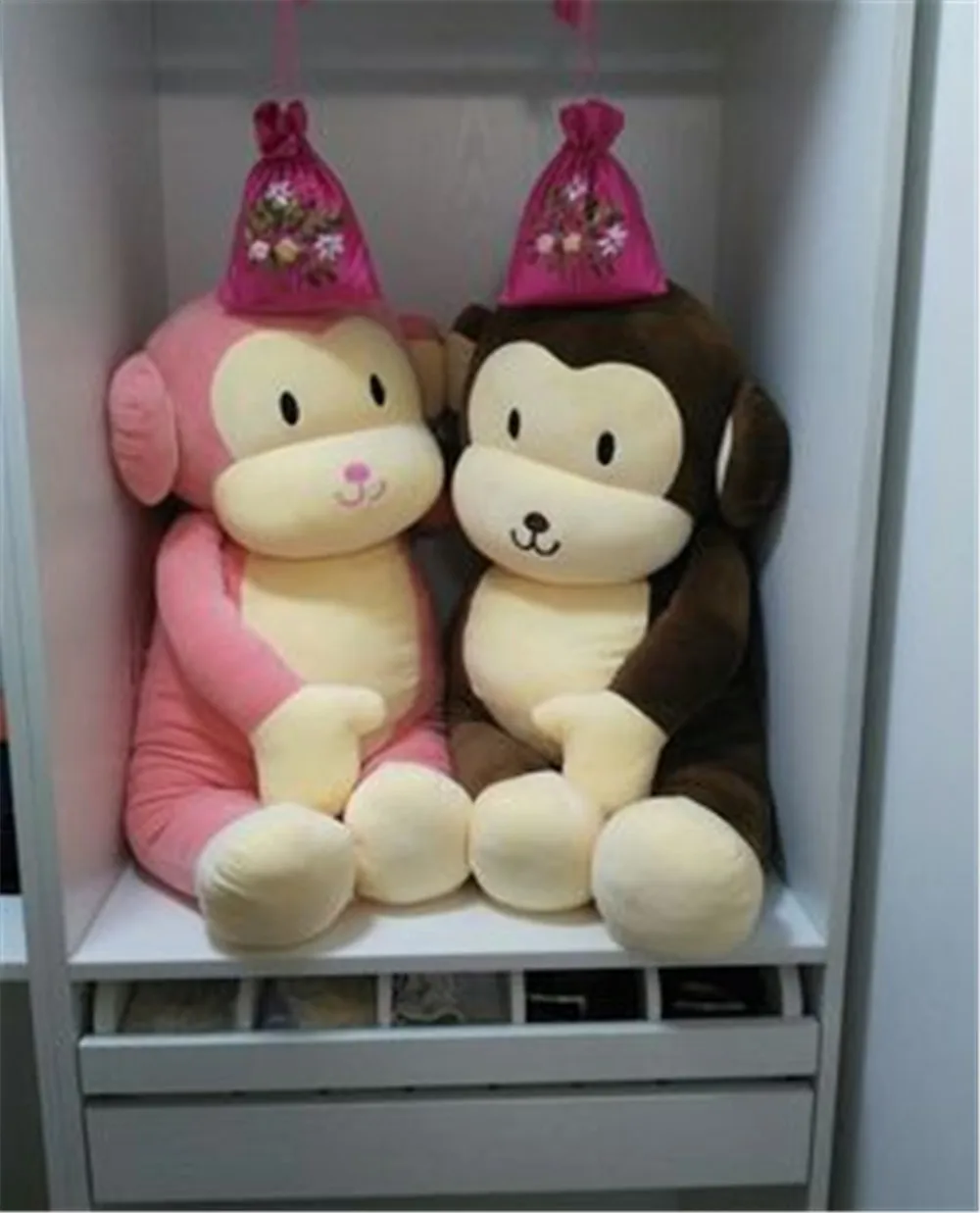 Fancytrader Super Soft Anime Monkey Plush Pillow Doll Cute Stuffed Cartoon Animals Monkey Toys for Kids Gifts 2 Sizes 2 Colors4