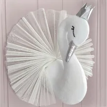 Настенная подвесная 3D золотая корона Лебедь девочка кукла Лебедь мягкая игрушка украшение стены 2 цвета