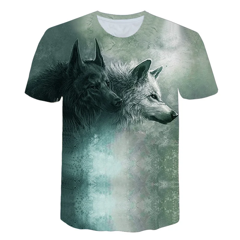 BZPOVB Wolf T shirts 3D Men T shirts Novelty Animal Tops Tees Male