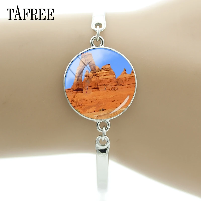 TAFREE Famous Yellowstone National Park Scenery Bracelet Pretty Cabochon Dome Women Exquisite