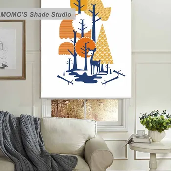 

MOMO Roller Blinds Blackout Design Window Blinds Painting Curtains Roller Shades Thermal Fabric Custom Size,PRB set17-20