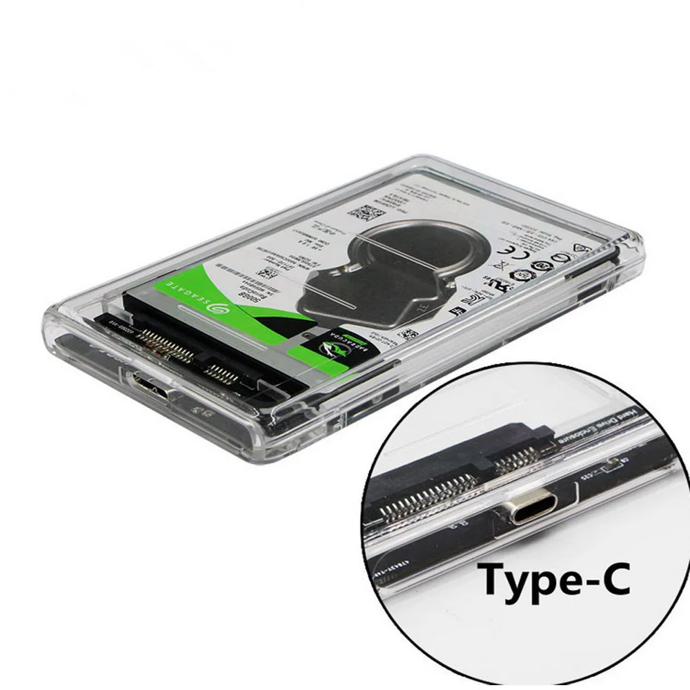 Прозрачный корпус Eunaimee USB 3,1 UASP type C для Sata 3,0 HDD 2,5 дюймов корпус жесткого диска