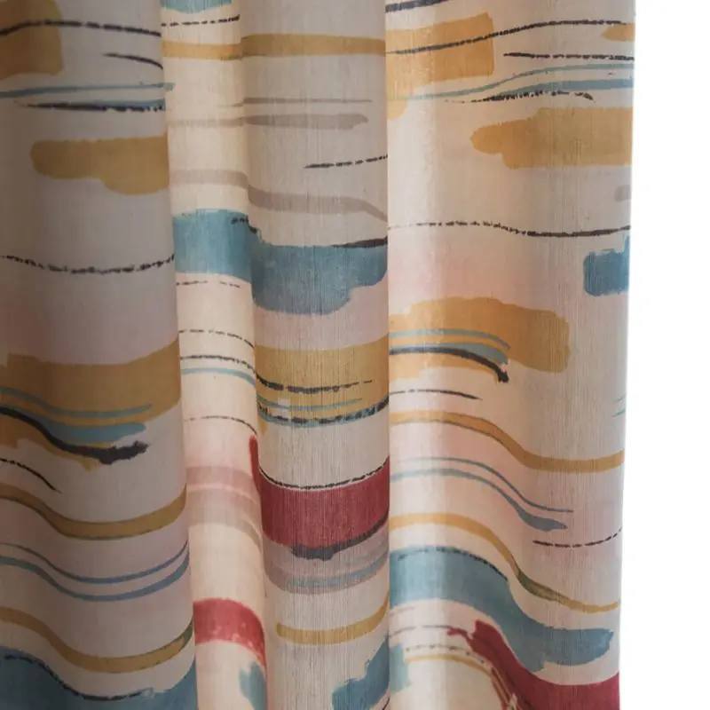 New Home Decorate  Colorful Camouflage World Print Soft Cotton Blinds Shading Window Curtains Black Out Red Curtain