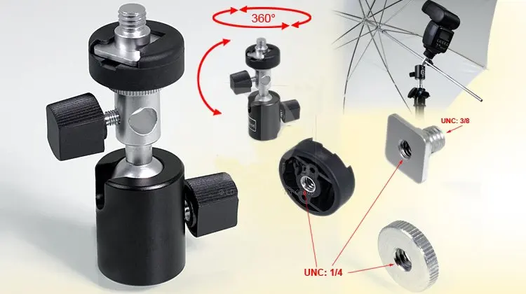 Поворотная Вспышка держатель с кронштейном зонта для студии