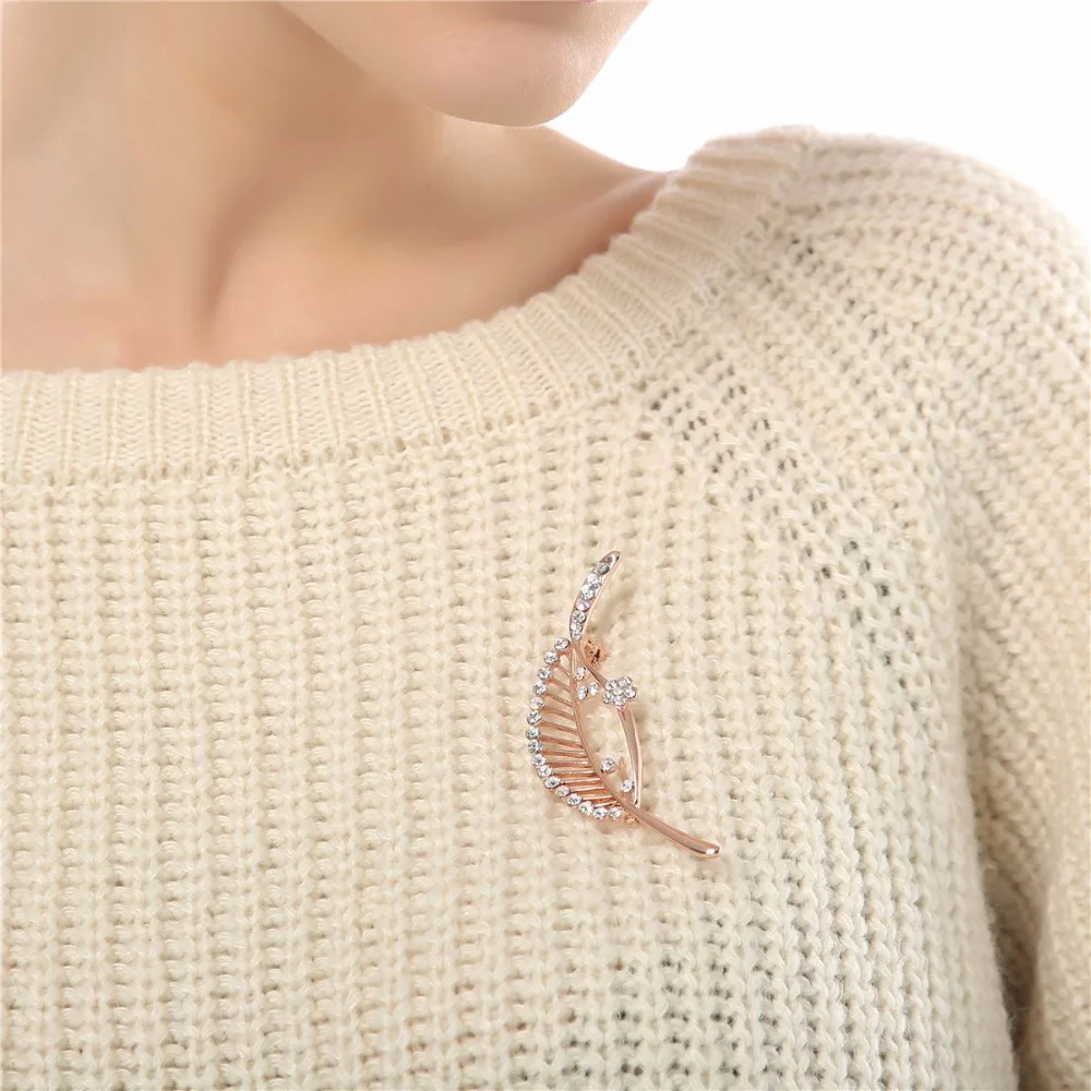 Buy winter coat brooch women leaf leaves brooch jewelry brand design