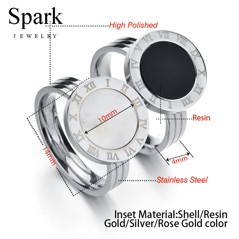 SPARK популярное кольцо для девочек 316L из нержавеющей стали смолы женщин подарок на