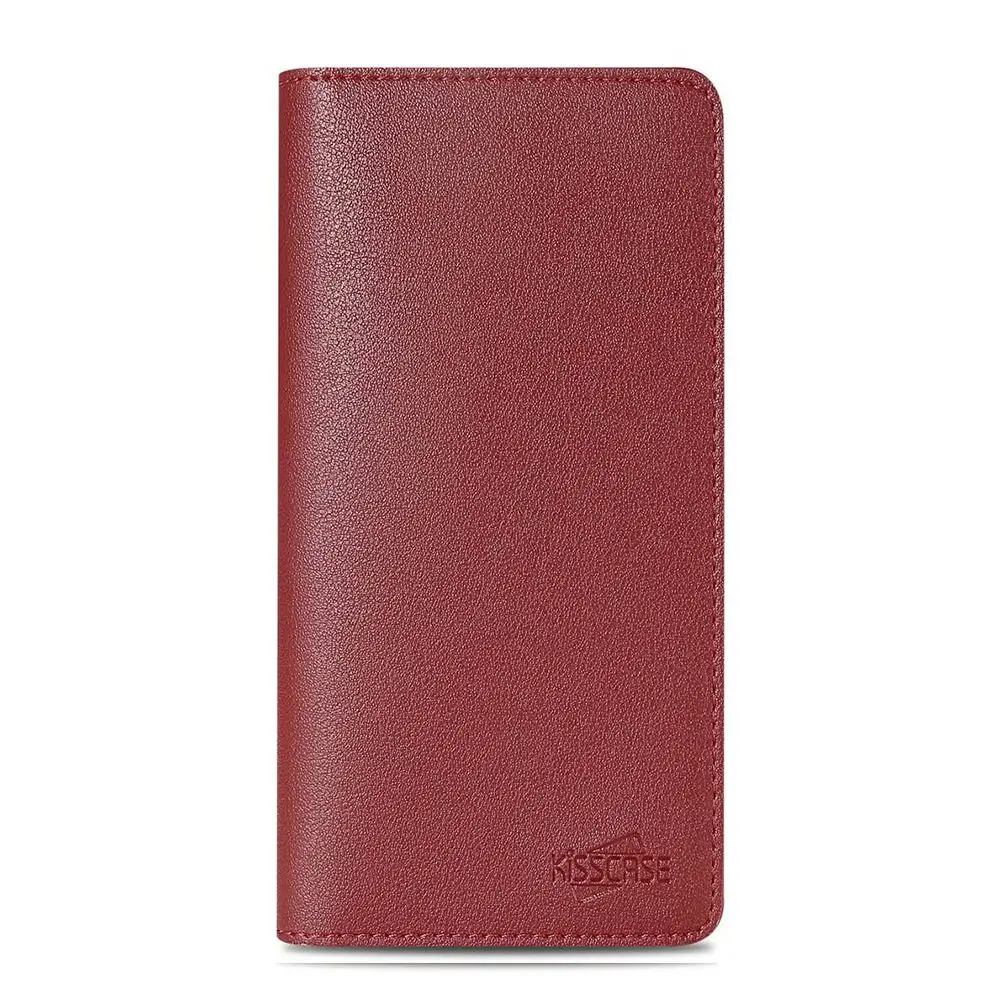KISSCASE кожаный бумажник чехол для iPhone X, 8, 7, 6, 6 S 5S SE для samsung Galaxy S9 S8 плюс S7 S6 края для huawei P20 P10 P9 P8 - Цвет: Red