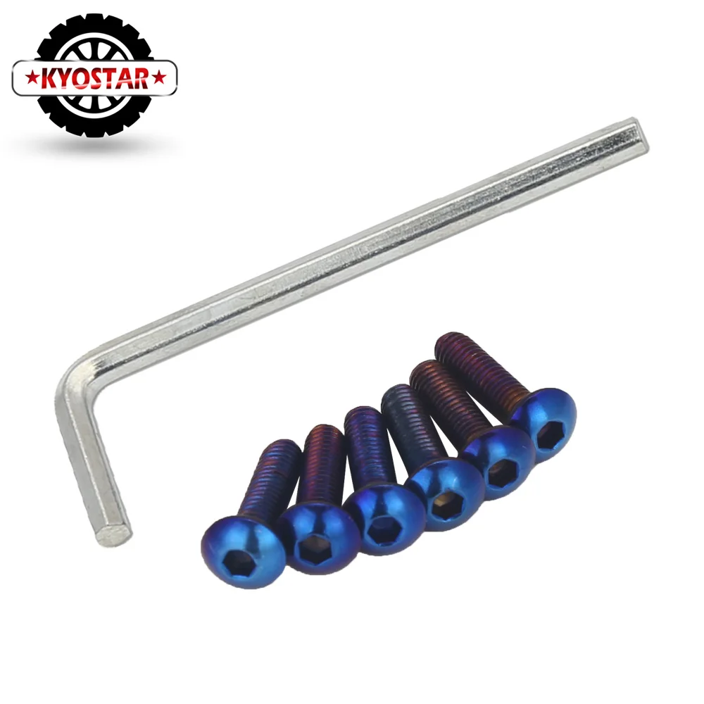

Titanium blue neo chrome rainblow bolt screw m4x18 tapered hex allen head steering wheel screw color bolts screw