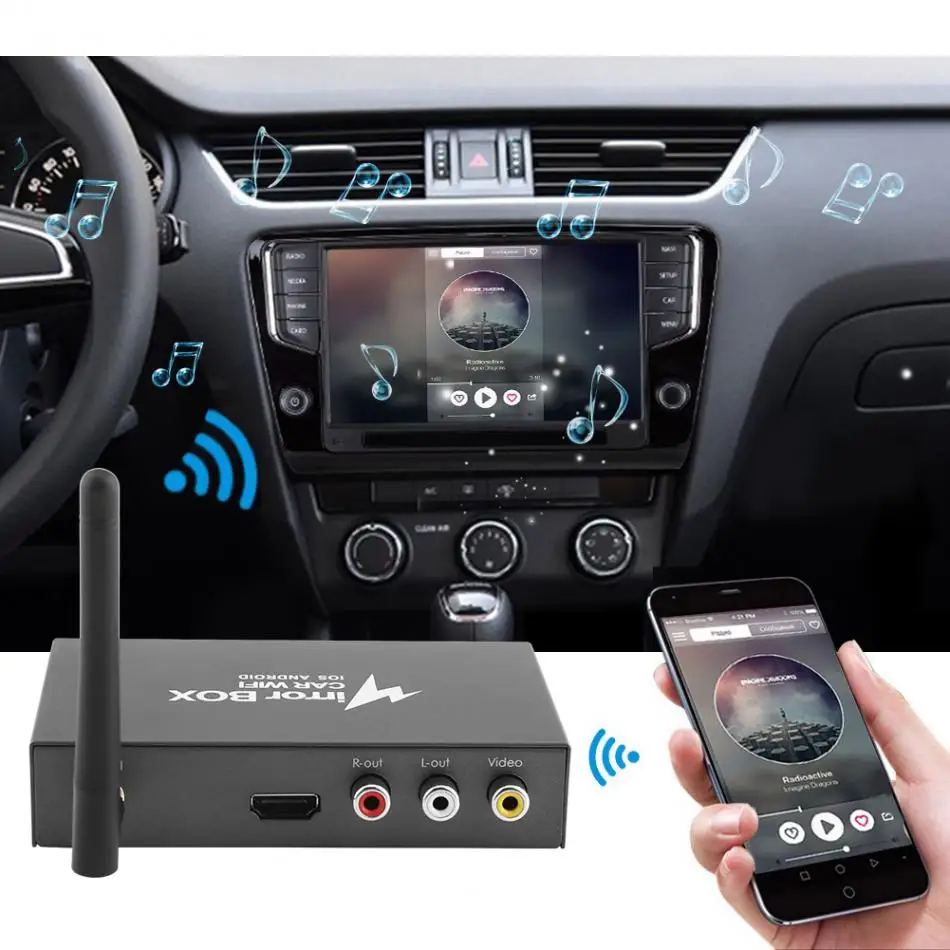 

Car Mirror WIFI Box Universal for Android iOS Mobile Phone Navigation to LCD Monitors AV IN Car-Styling