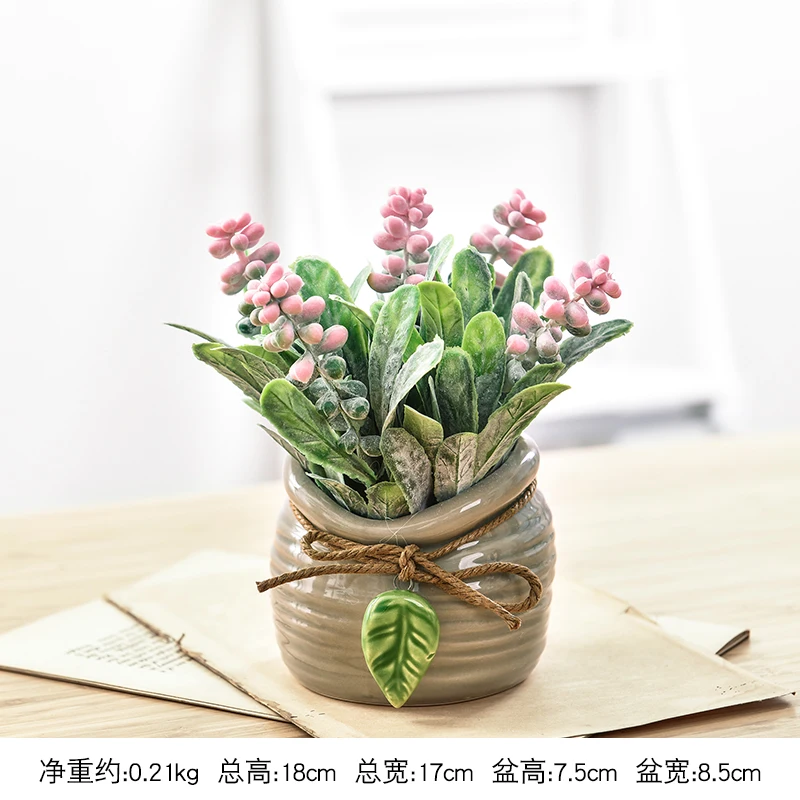 

Small Fresh Simulated Plant Potted Ornaments Multi-flesh Fake Flowers Potted Landscape Home Living Room Green Plant Ornaments