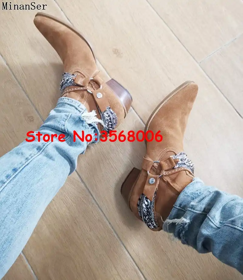 Botas de ante de leopardo para hombre, botines planos con correa de hebilla  y punta redonda, color negro, marrón, calidad Original, para  invierno|Botinas| - AliExpress
