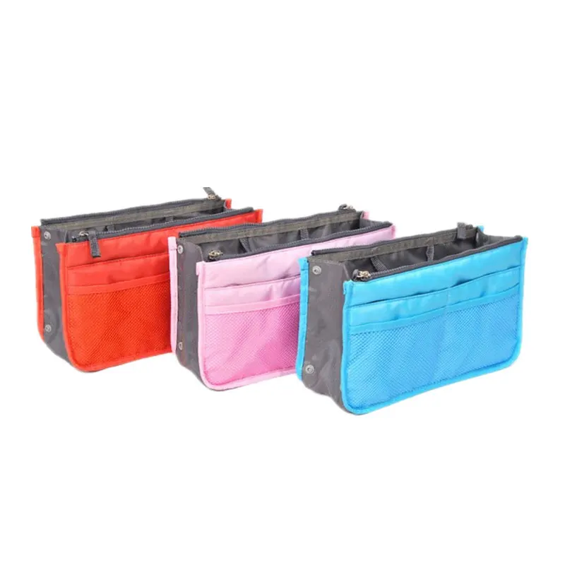 إدراج حقيبة يد المنظم الحقيبة النساء الرجال السفر أكياس التجميل لالماكياج حقيبة النايلون أدوات الزينة أطقم حقائب مكياج حالات مستحضرات التج...