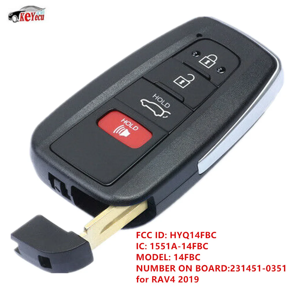 

KEYECU Replacement Smart Remote Key 314.3MHz 8A Chip Fob for Toyota RAV4 2019 - HYQ14FBC