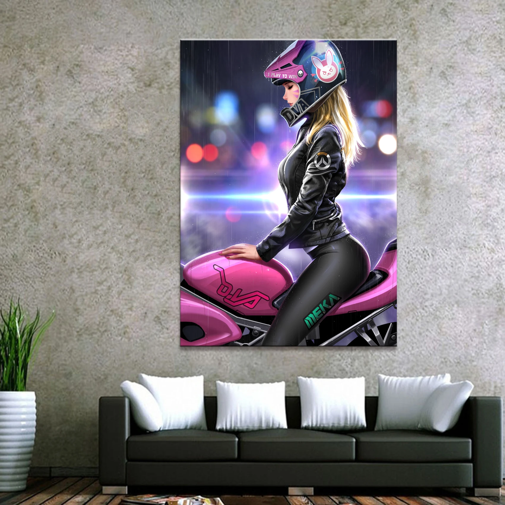 Домашний декор модульная Картина на холсте 1 шт. Сексуальная D. Va Overwatch игра живопись плакат настенная для дома Картина на холсте
