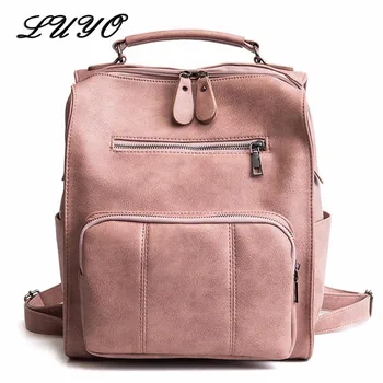 

2018 Leather Fashion Cute Pink Backpack Female Schoolbag Rucksack Women School Bags For Teenage Girls Bag Pack Korean Style Sack