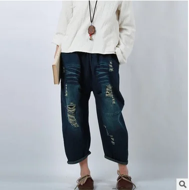 Ocio Suelta En De Azul Lanzamiento Grandes Vaquero Ancha Pierna Producto Mujer Pantalones Diseño Del 2016 La Yardas El Primavera Original EppvOwq